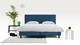 Boxspring Illinois vlak met Bridge matras 2-persoons, blauw