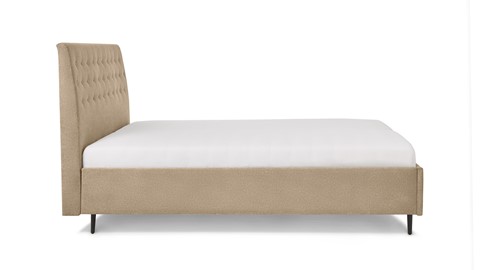 Bed Luxe met hoofdbord Button, beige