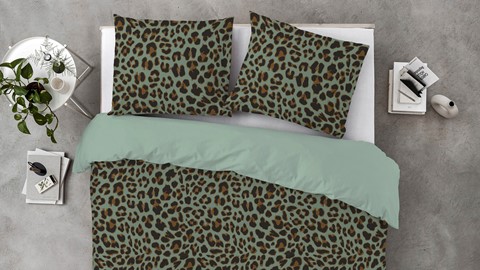 Scarp schouder beeld Dekbedovertrek Lazy Leopard | Beddenreus