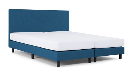 Boxspring Illinois vlak met Bridge matras 2-persoons, blauw