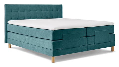 Boxspring Grid verstelbaar met gestoffeerd matras, groen