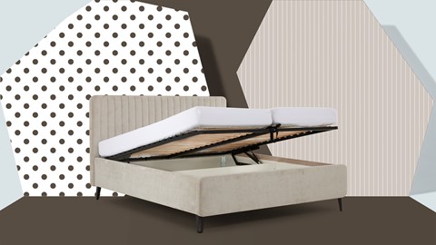 Opbergbed Sunna, creme