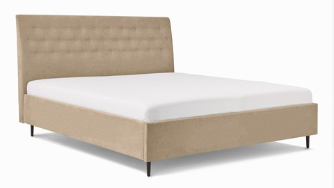 Bed Luxe met hoofdbord Button, beige